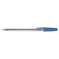 Lyreco ballpoint pen, capped, inox tip, medium tip, blue, per piece