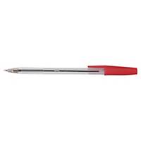 Lyreco ballpoint pen, capped, inox tip, medium tip, red, per piece