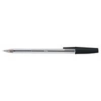 Lyreco ballpoint pen, capped, inox tip, medium tip, black, per piece