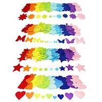 Vilten stickers, 4 vormen, diverse kleuren, per 600 stuks