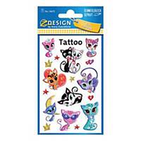 Tatuaże dla dzieci AVERY Z-Design, kotki, 17 sztuk