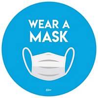 Wear a Mask 275mm Circular Self-Adhesive Signs, Pack of 2