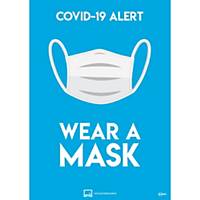 Wear a Mask A4 Self-Adhesive Signs, Pack of 2