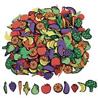 Eva stickers in de vorm van diverse soorten fruit en groenten, 500 stuks
