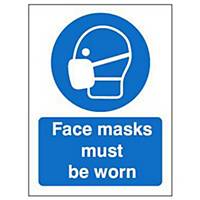 Face Coverings Sign 200x300MM PVC