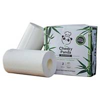 Essuie-tout The Cheeky Panda - fibres bambou - blanc - lot de 10 rouleaux de 200