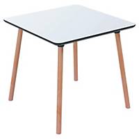 Table carrée Paperflow Palomba - pieds bois - L 80 cm - blanche