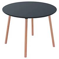 Table ronde Paperflow Palomba - pieds bois - Ø 100 cm - noire