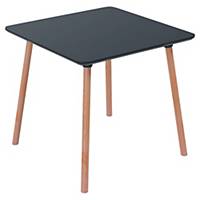 Table carrée Paperflow Palomba - pieds bois - L 80 cm - noir