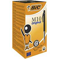 BIC M10 Original Retractable Ball Pens Medium Point (1.0 mm) - Black, Box of 50