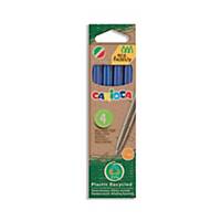 Carioca® Eco Family balpennen, blauw, pak van 4 pennen