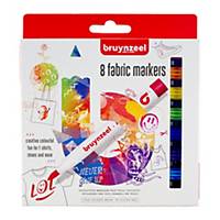 Feutres textile Bruynzeel®, couleurs assorties, le paquet de 8 feutres