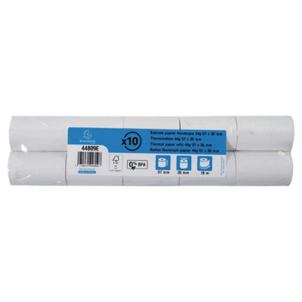 Blanc Exacompta 44809E Carton de 50 bobines économique pour carte bancaire 57 mm x 35mm Papier thermique 44 g/m² sans BPA 