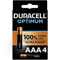 Duracell Optimum AAA alkaline batterijen, per 4