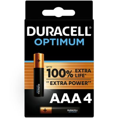 Duracell Optimum AAA batteries alcalines, par 4
