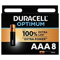 Duracell Optimum AAA batteries alcalines, par 8
