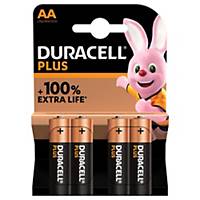 Duracell Plus 100%  AA, per 4