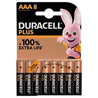Duracell Plus 100%  AAA, per 8