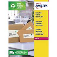 Etichette per indirizzi riciclate Avery LR4761 61x192 mm bianco - conf 400