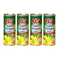 S&W 100 Pineapple Juice 240ml - Pack of 4