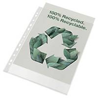 Plastlomme Esselte 100  Recycled, med huller, A4, 70 µm, æske a 100 stk.