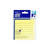 DOUBLE A STICKY NOTES 3X3   RULED YLLW