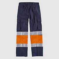Pantalón de alta visibilidad Workteam C4019 - naranja/azul - talla 52