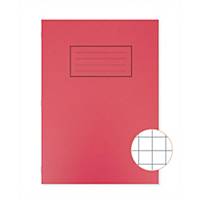 Silvine Exercise Book A4 80 Page 10MM Squared A4 Red - Pack of 40