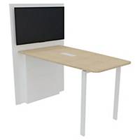 Ensemble table haute rectangulaire et TV Box Buronomic - L 180 cm - chêne/blanc