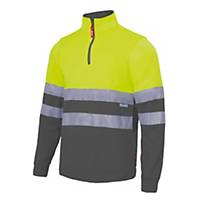 Sweatshirt bicolor alta visibilidade Velilla 305701 - amarelo/cinz. - tam. TL