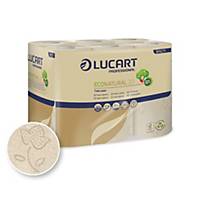 Papel higiénico Lucart EcoNatural - 2 folhas - 18 m - Pacote de 12 rolos