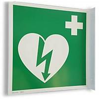 Cartello murale defibrillatore Zoll AED, 20x20cm, bianco/verde