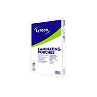 LYRECO LAMINATING POUCH A4 100MIC 216X303 - BOX OF 100