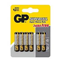 GP Supercell AAA Carbon Zinc - Pack of 4+2