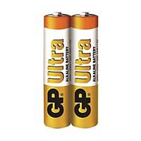 GP Ultra Alkaline AAA Alkaline Battery Shrink Pack - Pack of 2