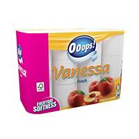 Toilettenpapier Ooops! Vanessa herkömmliche Rolle, Pfirsich, 3-lagig, 24 Rollen