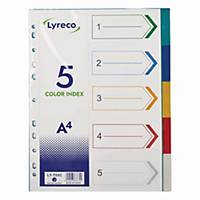 Lyreco A4 PP Divider 5 Colours
