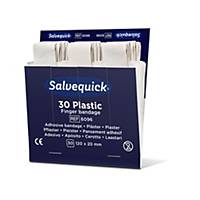 Refill of 30 Salvequick 6096 plastic plasters, 6 refills/box.