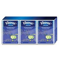 Kleenex Ultra Soft Facial Tissue 9 Sheets 3 PLY - Pack of 6