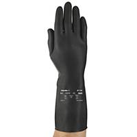 Latexové rukavice Ansell AlphaTec® 87-118, 32cm, veľkosť 6.5, čierne, 12 párov