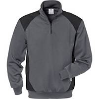 Fristads Dynamic 7048 sweater, long sleeves, grey/black, size M