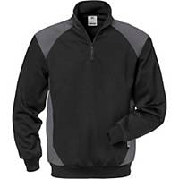 Fristads Dynamic 7048 sweater, long sleeves, black/grey, size XS