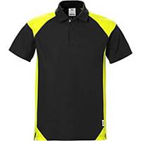 Fristads Dynamic 7047 polo, short sleeves, black/fluo yellow, size L
