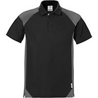 Fristads Dynamic 7047 polo, short sleeves, black/grey, size XS