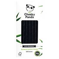 Pailles en bambou The Cheeky Panda, noires, le paquet de 250 pièces
