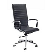 Bari High Back Executive Chair - Black Faux Leather - Del & Ins - Excludes NI