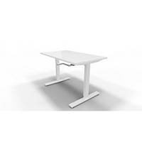 Sit-/stand table EOL Axel, 120x70 cm, with manuel crank, top and legs white
