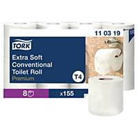 Tork T4 toiletpaper extra soft, 3 layers, white, pack of 8 x 155 sheets