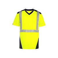 T-shirt haute visibilité T2S Bali - jaune fluo/marine - taille S