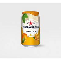 San Pellegrino Sparkling Aranciata (Orange) Can 330ml - Pack of 4
